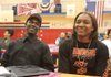 I.J. Ready (left) and Roshunda Johnson Wednesday at Parkview High School after signing to play college basketball. Ready is going to Mississippi State University and Johnson is going to Oklahoma State University.
