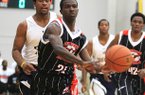 Little Rock Parkview’s I.J. Ready (above), playing for the Arkansas Hawks in the Real Deal in the Rock, gave Nebraska an oral commitment during his sophomore season.