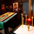 Candles illuminate some of the icons in the church. Candles served as the only light source for much...