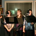 Debra Maxwell, from left, Leslie Pappas, Rachel Staff, Ginger Staff and Alice Cartwright sing during...
