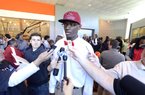 Arkansas Democrat-Gazette/KAREN E. SEGRAVE --11/16/12-- Bobby Portis signed a letter of intent to play basketball at Arkansas on Friday. Hall High School signed three seniors on Friday to play college basketball.