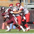 Arkansas Democrat-Gazette/RICK MCFARLAND --11/17/12-- Arkansas's Will Hines (9) and Ross Rasner (35)...