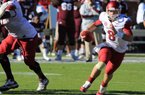 Arkansas senior quarterback Tyler Wilson (right) came into Saturday’s game with a more established reputation than Mississippi State counterpart Tyler Russell, but Russell had the edge Saturday in the Bulldogs’ 45-14 victory, throwing for more yards and touchdowns.