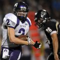STAFF PHOTO MARC F. HENNING -- Fayetteville wide receiver Nathan Varady turns up field after a catch...