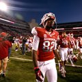 NWA Media/JASON IVESTER -- Arkansas wide receiver Mekale McKay walks off the field following the Raz...