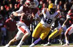Tyler Wilson completed 31 of 52 passes for 359 yards and 1 touchdown and threw 1 interception in his final game as a Razorback.