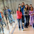 Bellview Elementary School fifth-graders follow along during a tour on Nov. 19 at Crystal Bridges Mu...