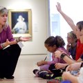 Laura Marie Rivera, museum educator, leads a discussion with Bellview Elementary School fifth-grader...