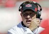 Arkansas State head coach Gus Malzahn watches the first half of their NCAA college football game against Nebraska in Lincoln, Neb., Saturday, Sept. 15, 2012. Nebraska won 42-13. (AP Photo/Nati Harnik)