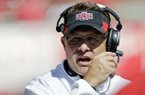 Arkansas State head coach Gus Malzahn watches the first half of their NCAA college football game against Nebraska in Lincoln, Neb., Saturday, Sept. 15, 2012. Nebraska won 42-13. (AP Photo/Nati Harnik)