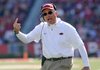 NWA Media/ MICHAEL WOODS --John L. Smith reacts to a call in the fourth quarter of Arkansas' Nov. 3 game against Tulsa at Donald W. Reynolds Razorback Stadium in Fayetteville. 