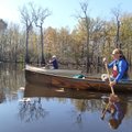 Debbie Doss of Conway, left, and Kirsten Bartlow of Little Rock, explore Bayou De View on Nov. 9.