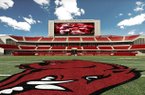An artist's rendering shows potential expansion to the north end zone at Donald. W. Reynolds Razorback Stadium.
