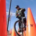Clint Forte with Hot Springs National Park rides through an obstacle course Thursday at Arvest Ballp...