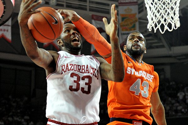 NWA Media/MICHAEL WOODS -- 11/30/2012 -- Syracuse forward James Southerland (43) scored a career-high 35 points Friday at Bud Walton Arena in Fayetteville. 