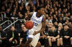 Kentucky guard Archie Goodwin heads up court during action with Notre Dame Nov. 29, 2012 in South Bend, Ind. (AP Photo/Joe Raymond)