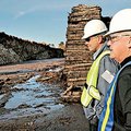 James Kent, left, business comptroller at the UPM BLandin Paper Mill, and Wayne Brandt of Minnesota ...