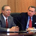 Jeff Long (left) is nearing the end of eight months without a long-term football coach. 