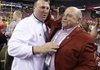 Bret Bielema (left) was named Arkansas' head coach on Tuesday. 