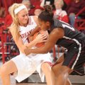 NWA Media / ANDY SHUPE -- Arkansas sophomore guard Calli Berna, left, and Texas Southern sophomore g...