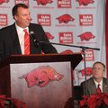 Bret Bielema speaks Wednesday during a news conference to announce his hire as the University of Ark...