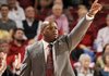 NWA Media/ANTHONY REYES -- Arkansas head coach Mike Anderson calls a defensive formation against Oklahoma in the second half Tuesday, Dec. 4, 2012 at Bud Walton Arena in Fayetteville. The Razorbacks won 81-78.