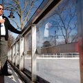 David Wright, Bentonville Parks & Recreation director, discusses Wednesday how the ice is maintained...