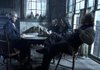 Secretary of State William Seward from left (David Strathairn) conspires with a trio of lobbyists, Richard Schell (Tim Blake Nelson), Col. Robert Latham (John Hawkes) and W.N. Bilbo (James Spader), in a pivotal scene in Steven Spielberg’s Lincoln, written by Tony Kushner. 