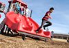 NWA Media/ANTHONY REYES
Tristen Lopez, 11, leaps from the slide Wednesday Dec. 5, 2012 during recess at Harp Elementary in Springdale.  The Springdale Coordinated Health group will discuss whether children playing before lunch encourages them to eat better.