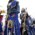 Maria Alvarez from St. Joseph Catholic Church in Fayetteville dances along North Whippoorwill Court ...