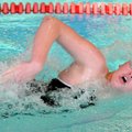 Madysen Bailey of Fayetteville High School swims the 200-yard freestyle Feb. 2 at a meet at the Jone...