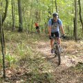 Riders navigate the Fossil Flats Trail in October. 