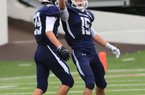 Drew Morgan (right) helped lead Greenwood to a third consecutive state championship while accounting for more than 2,000 all-purpose yards and 27 touchdowns.