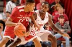 Mardracus Wade, pictured during Arkansas' Dec. 4 game against Oklahoma, has struggled with his shot this season.