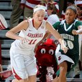 NWA Media/ANTHONY REYES -- Arkansas sophomore Calli Berna (11) steals the ball from Mississippi Vall...