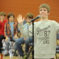 Max Stephenson, a fifth-grader at Washington Elementary School in Fayetteville, reacts Wednesday to ...