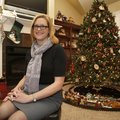 Natalie Burchit in her favorite personal space, the decorated living room of her Bella Vista home.