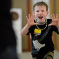 Ty Durham, 8, works on his self-defense technique. 
