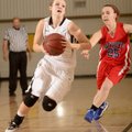 Bentonville’s Taylor Lee, left, drives past East Newton (Mo.) defender Whitney Thomlinson on Wednesd...