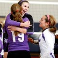 From left, Fayetteville seniors Paige Gocke, Hannah Pinter and Andrea Kathol celebrate following the...