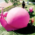 Giant snails were public art pieces in Bentonville in June. 