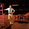Warren Rosenaur, longtime Fayetteville High School drama instructor, shows off the new auditorium, w...