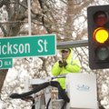Kevin Hanson, a traffic signal technician with Fayetteville’s Transportation Division, uses a drill ...