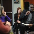 Frank Johnson, retired Fayetteville police chief, speaks Thursday during a public forum sponsored by...