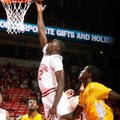 Fred Gulley III, a University of Arkansas junior, puts up a shot during the second half against Alco...