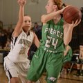 Bentonville’s Brooke Maebus, left, pressures Pierce City (Mo.) guard Emily Ashley during the Lady Ti...