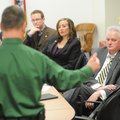 Martin Schoppmeyer, from left, Sarah Marsh and Alan Long, all newly elected Fayetteville City Counci...