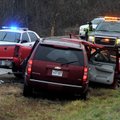 Fayetteville police officers investigate an accident Monday afternoon on North Shiloh Drive just sou...