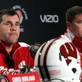 Wisconsin defensive coordinators Charlie Partridge, left, and Chris Ash answer questions during a ne...