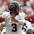 Kent State quarterback Spencer Keith (3) looks to throw against Alabama during the first half of an ...